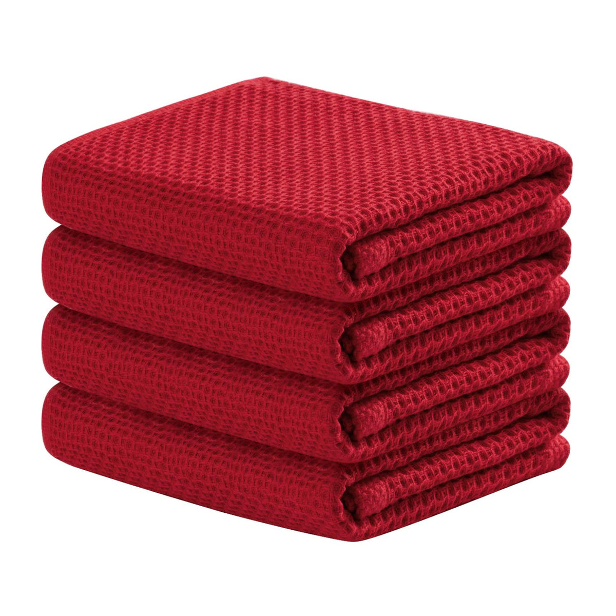 joybest Cotton Kitchen Towels, 4-Pack Waffle Weave Ultra Soft Absorbent Dish Towels Quick Drying Dish Cloths, 18 in x 28 in, Beige
