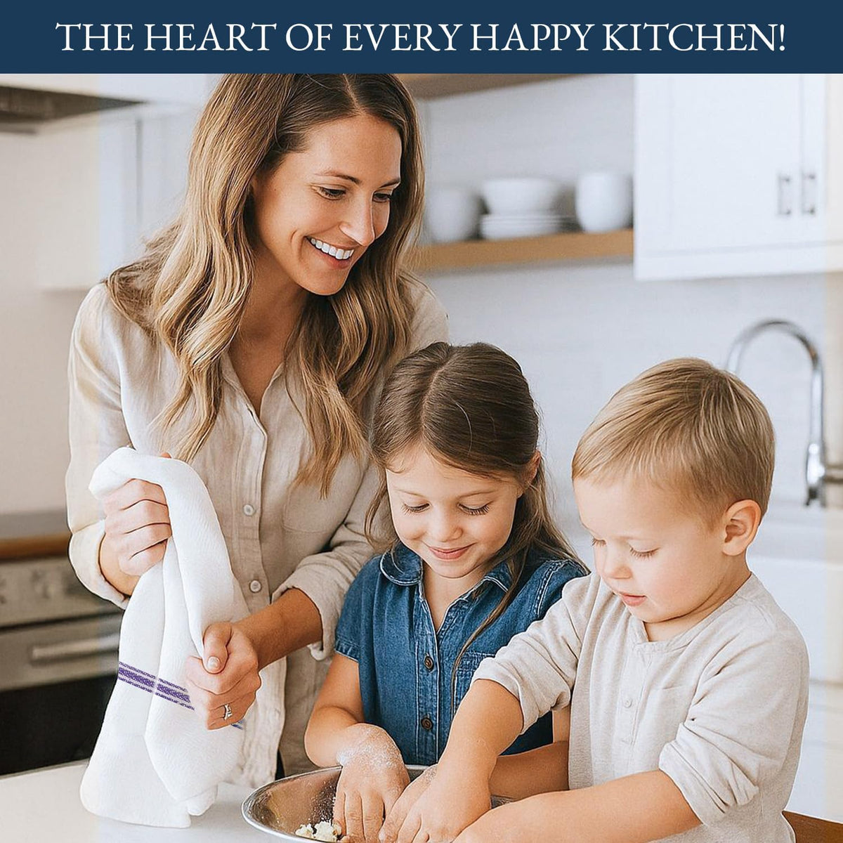 LANE LINEN Dish Towels 100% Cotton Absorbent Lint-Free 6 Pack