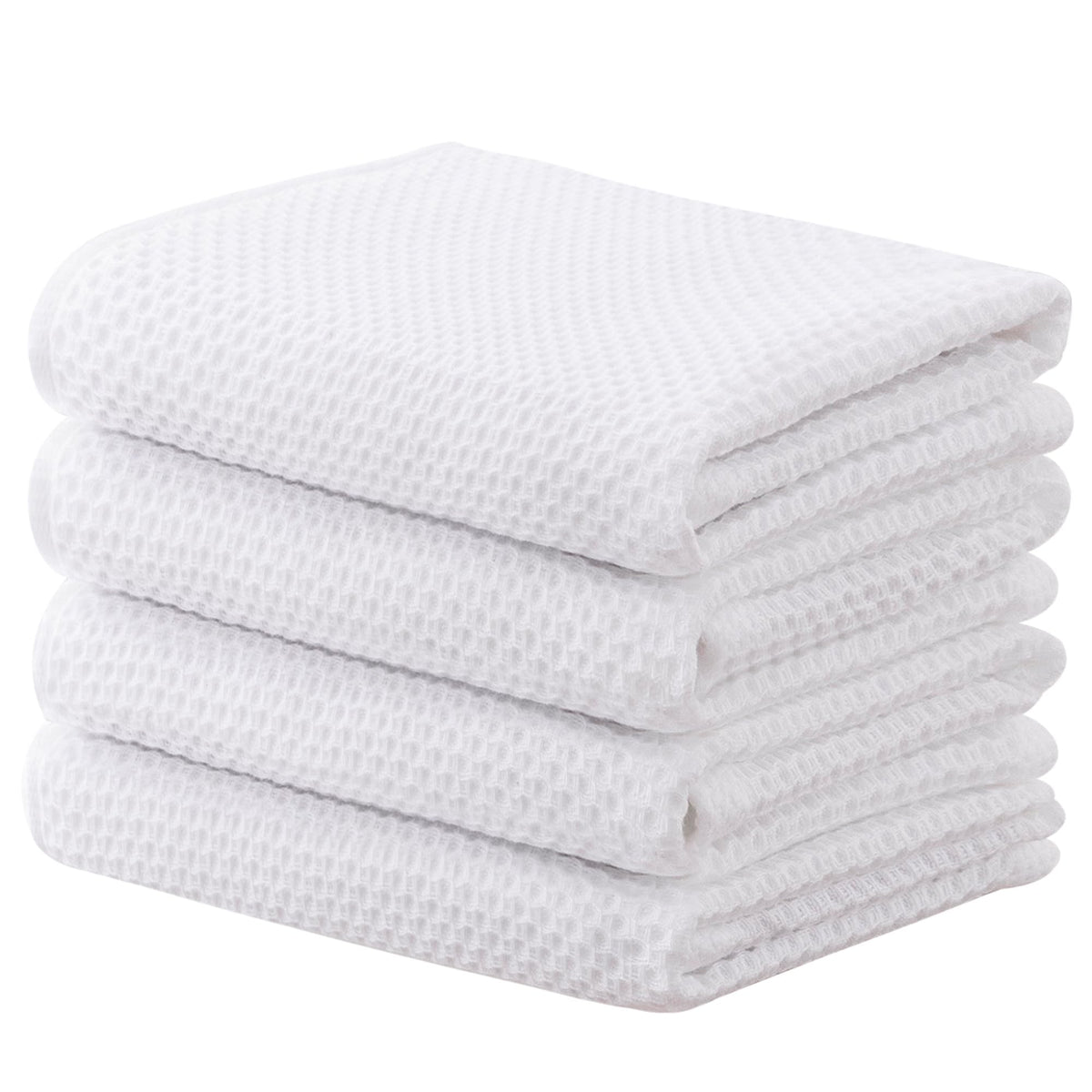 joybest Cotton Kitchen Towels, 4-Pack Waffle Weave Ultra Soft Absorbent Dish Towels Quick Drying Dish Cloths, 18 in x 28 in, Beige