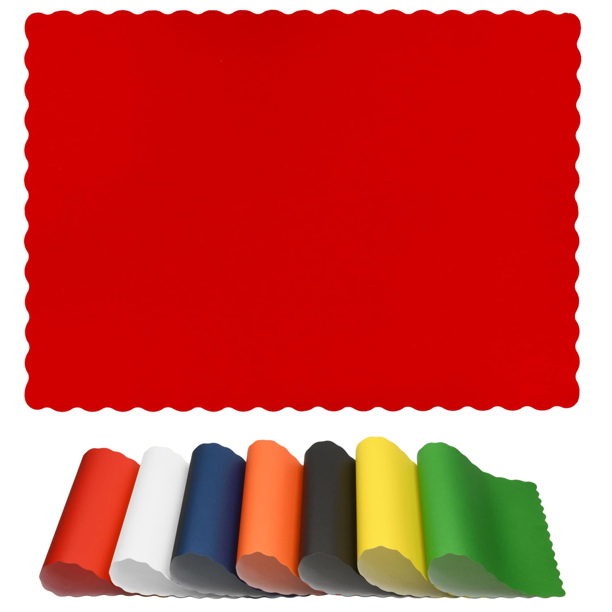 Disposable Paper Placemats – Premium, 50 Pack of White Scalloped Edge Placemats, Perfect Size 10x 14