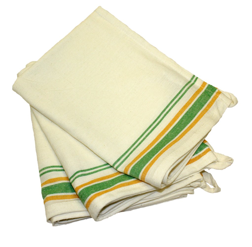 Aunt Martha's 18-Inch by 28-Inch Package of 3 Vintage Dish Towels,Cotton, Multi Striped, MultiStripe