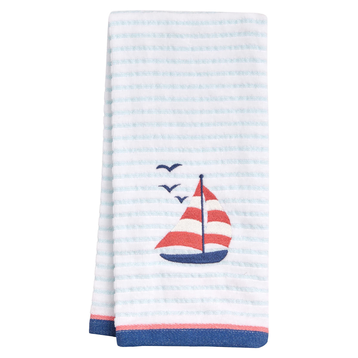 Ritz 4-Piece Kitchen Towel Set, Tomato & Olive Prints with Pine Green & Blue Textured Terry, 100% Cotton & Absorbent Blend, 16" x 26", Vintage Mediterranean Foodie Kitchen Decor