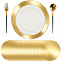 Tioncy 50 Pcs Gold Round Paper Placemats Disposable Table Mats