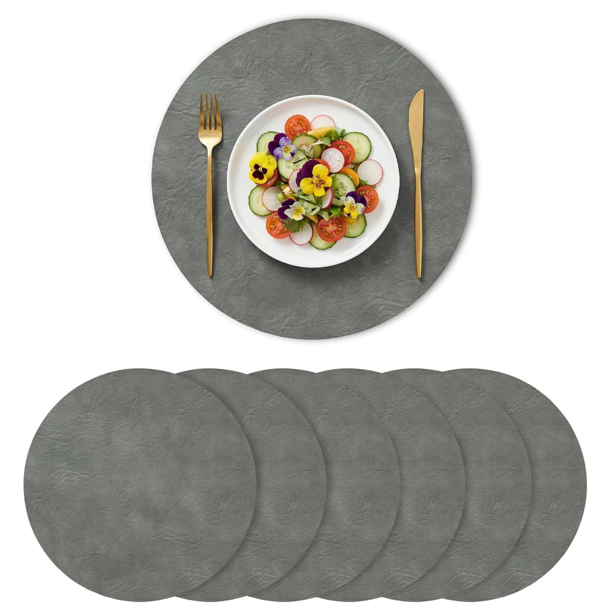 Artoid Mode Olive Green Faux Leather Placemats Set of 4