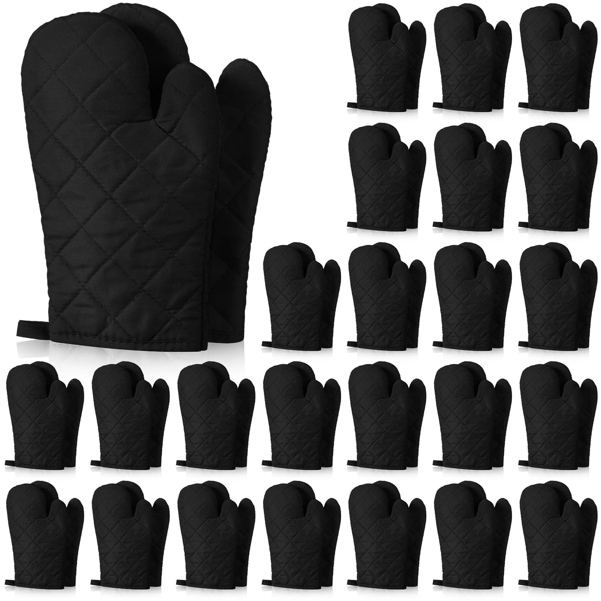 Geyoga 12 Pairs Oven Mitts Bulk Heat Resistant Oven Gloves, Red
