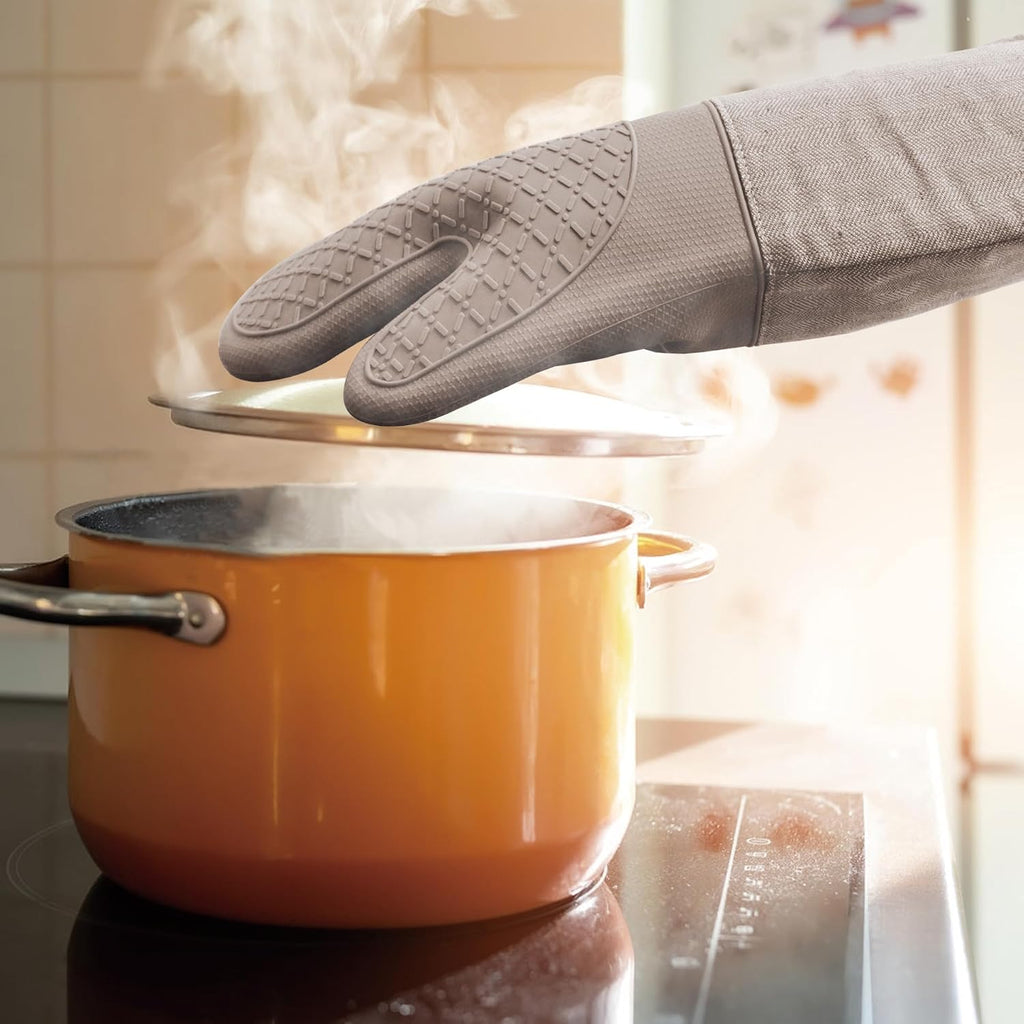 Professional Microwave Silicone Oven Mitts one Pair, Kitchen Mitten Set