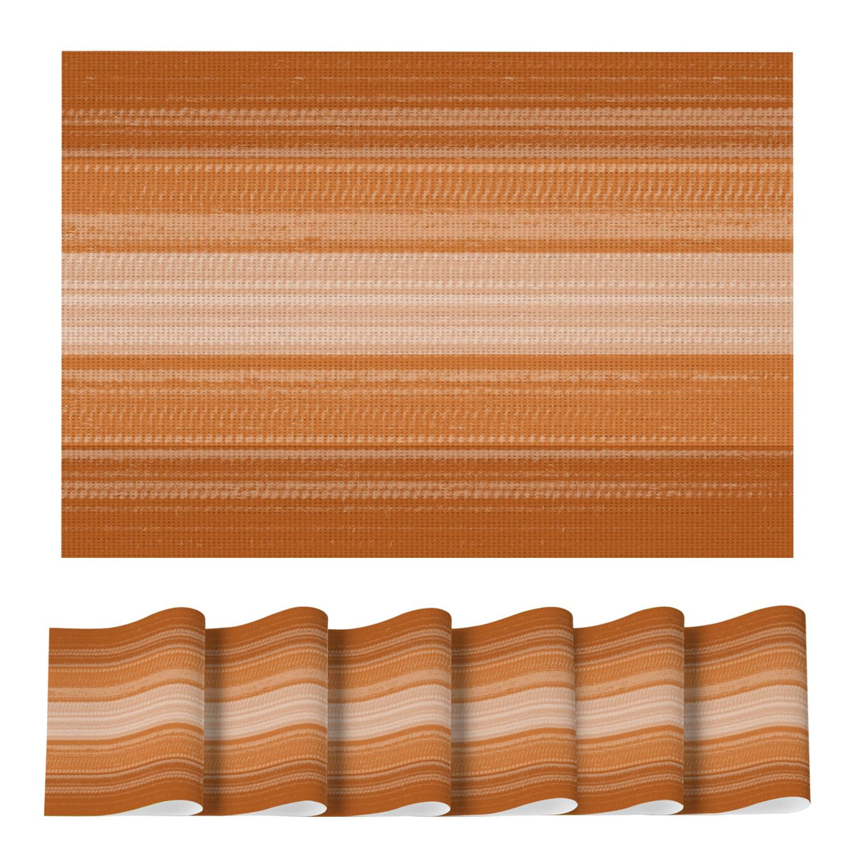 Artoid Mode Navy Blue Gradient Stripes Placemats Set of 4, Washable Heat Resistant Non-Slip Woven Plastic PVC Place Mats for Farmhouse Party Kitchen Dining Decor