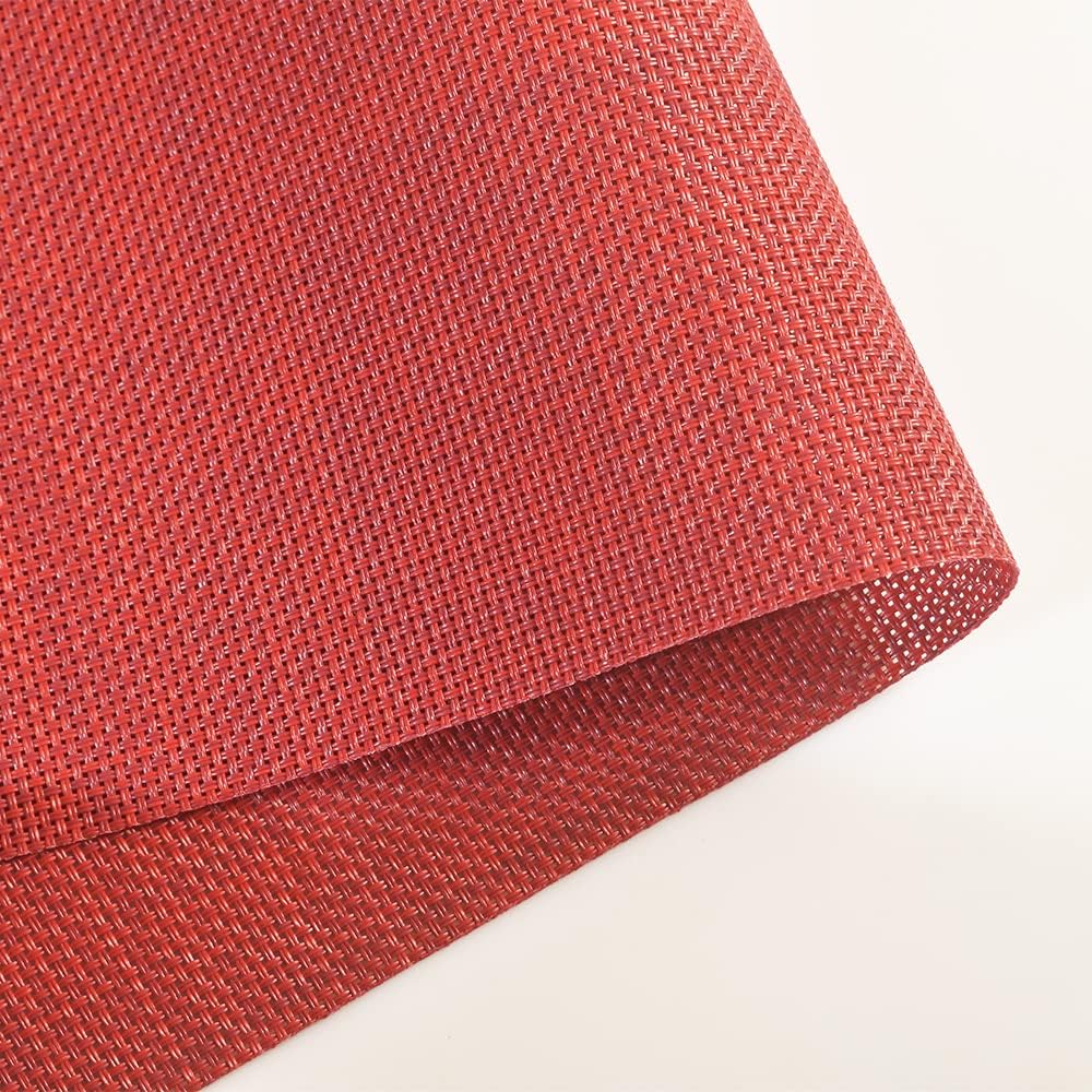 homEdge PVC Placemat, 4 PCS of Non-Slip Heat Resistant Place Mats, Washable Vinyl Placemats, Set of 4 – Red