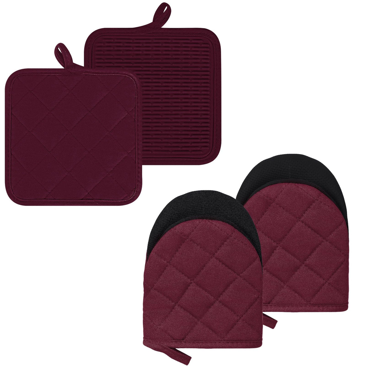 Goldmeet Mini Oven Mitts 2-Pack, 7"x5.5", 500°F Silicone Grip, Gray
