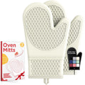Kitsure Silicone Oven Mitts, Kitchen Gadgets, Apartment Essentials, Black