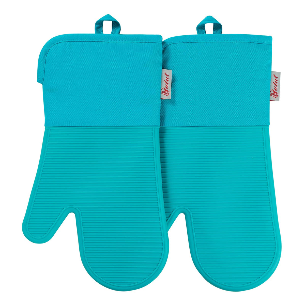 YUTAT Silicone Oven Mitts,High Heat Resistant Up to 500 Degrees,Waterproof Cooking Gloves with Soft Polyester Filling,Kitchen Potholder Set - Perfect for BBQ,Baking and Cooking,Pink,2 Pcs Set