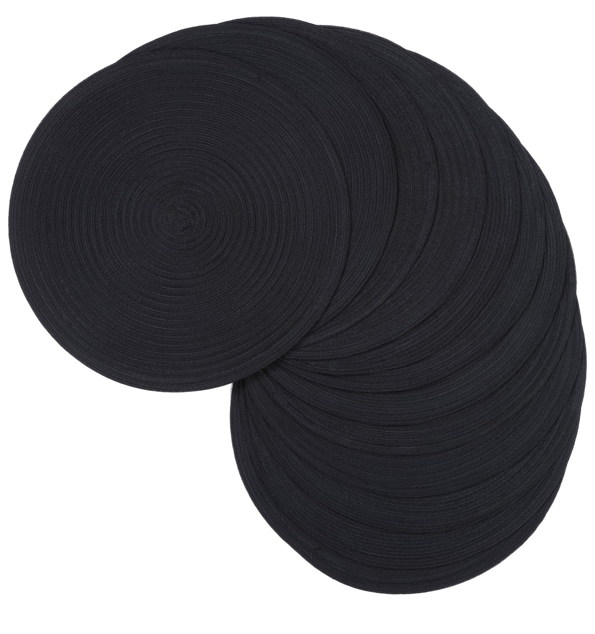 SHACOS Round Braided Placemats Set of 4 Washable Place Mats for Dining Tables 15 inch Non Slip Kitchen Table Mats (Beige, 4)