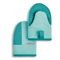 KitchenAid Beacon Two-Tone Non-Slip Mini Oven Mitt Set, Navy/Ink, 5.5"x8", 2 Piece