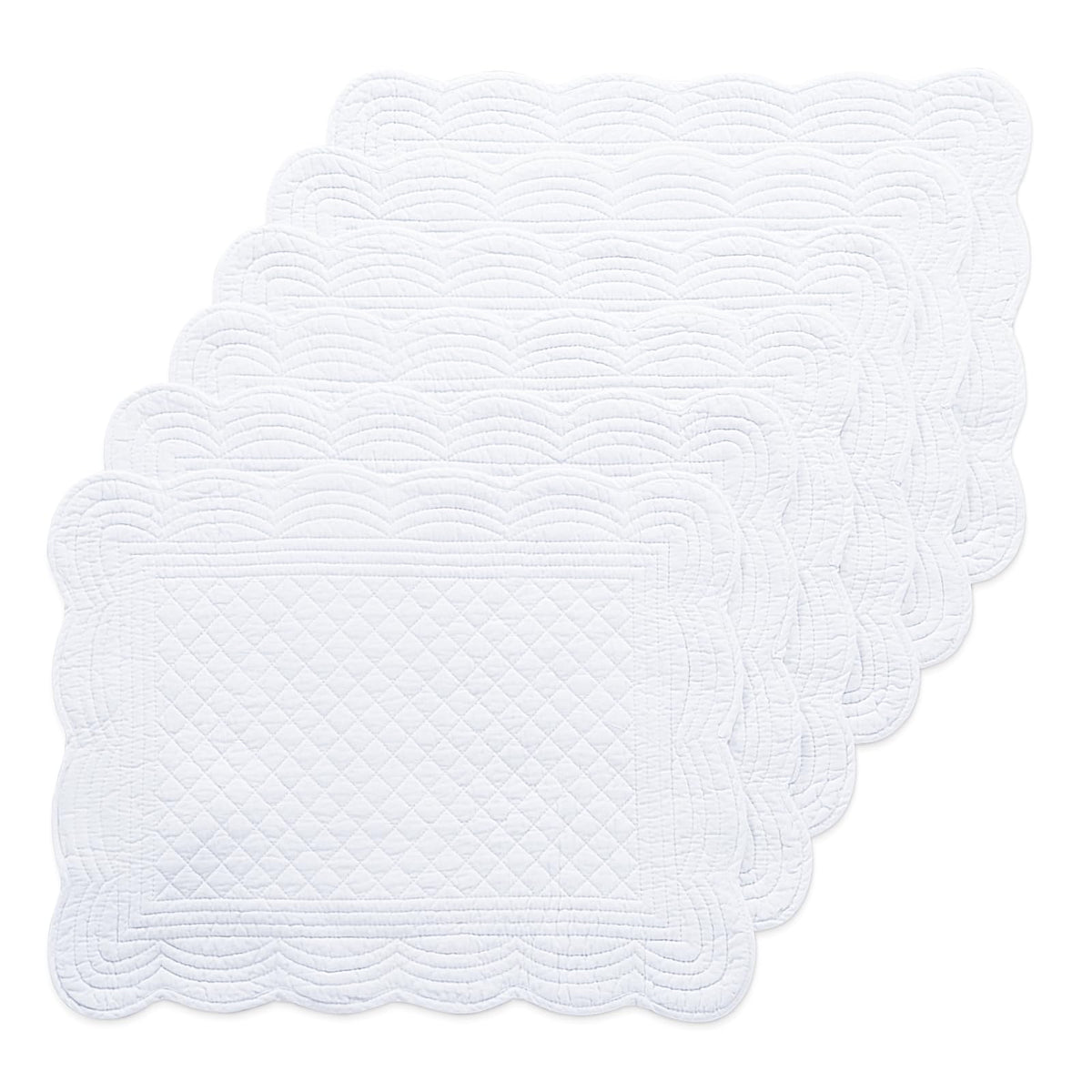HOMBYS Quilted Placemats Set of 6 Washable-13x18 inches Rectangular Placemats for Kitchen Table-100% Cotton Fabric Rectangular Table Mats, (Light Blue)