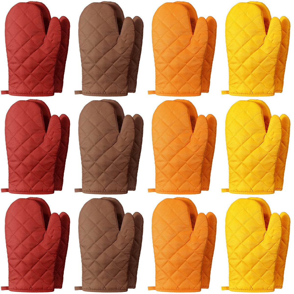 Geyoga 12 Pairs Oven Mitts Bulk Heat Resistant Oven Gloves, Red