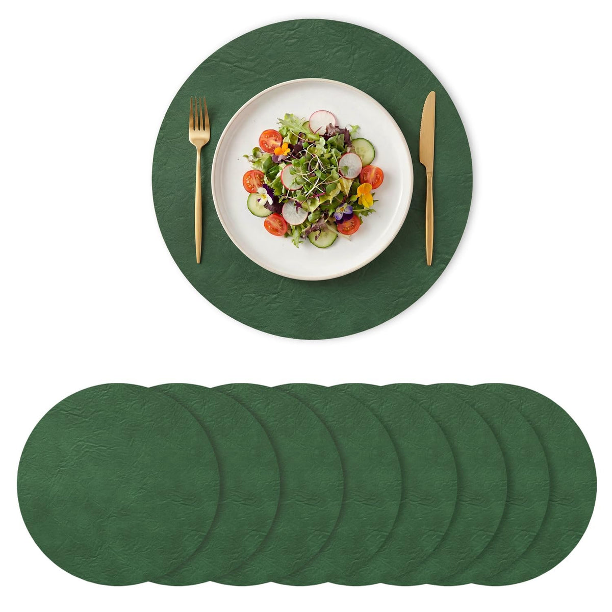 Artoid Mode Olive Green Faux Leather Placemats Set of 4