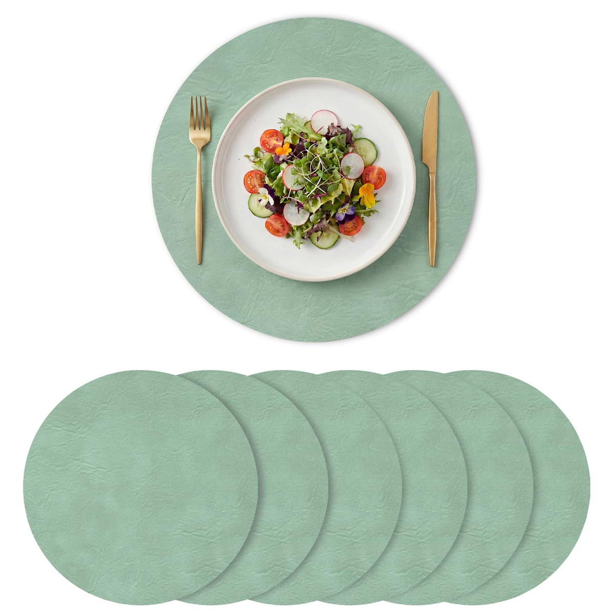 Artoid Mode Olive Green Faux Leather Placemats Set of 4