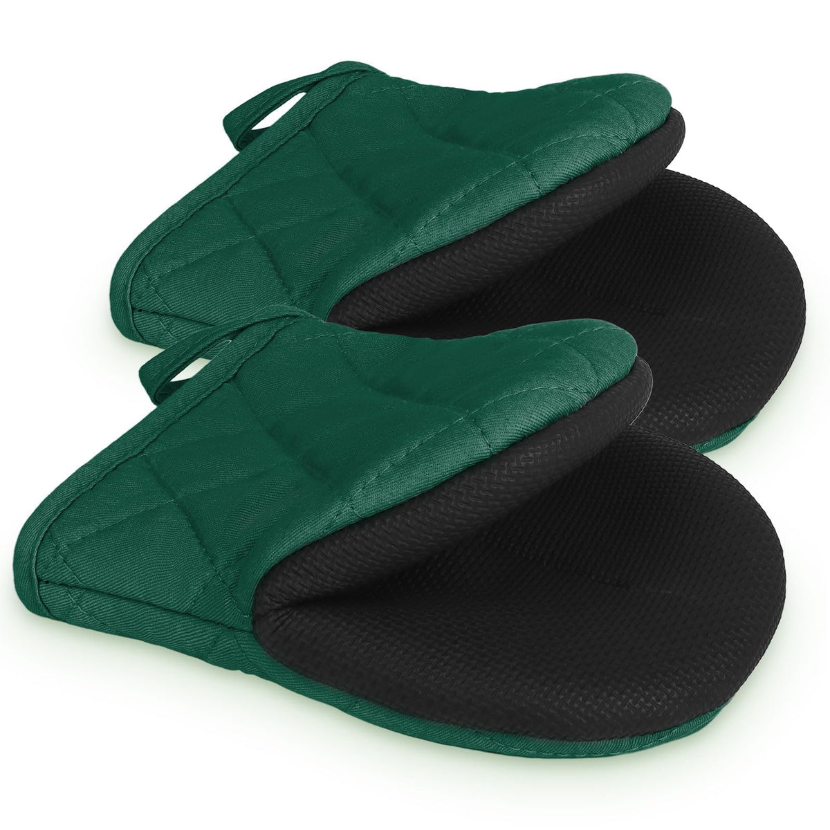 Goldmeet Mini Oven Mitts 2-Pack, 7"x5.5", 500°F Silicone Grip, Gray