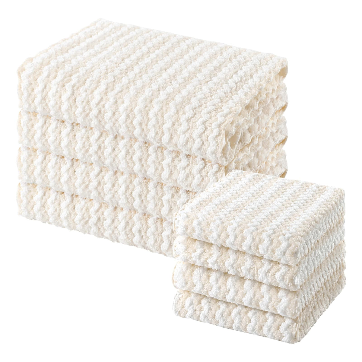 Homaxy 12 Pack Coral Velvet Dish Cloths, 10 x 10 inches, Dark Grey