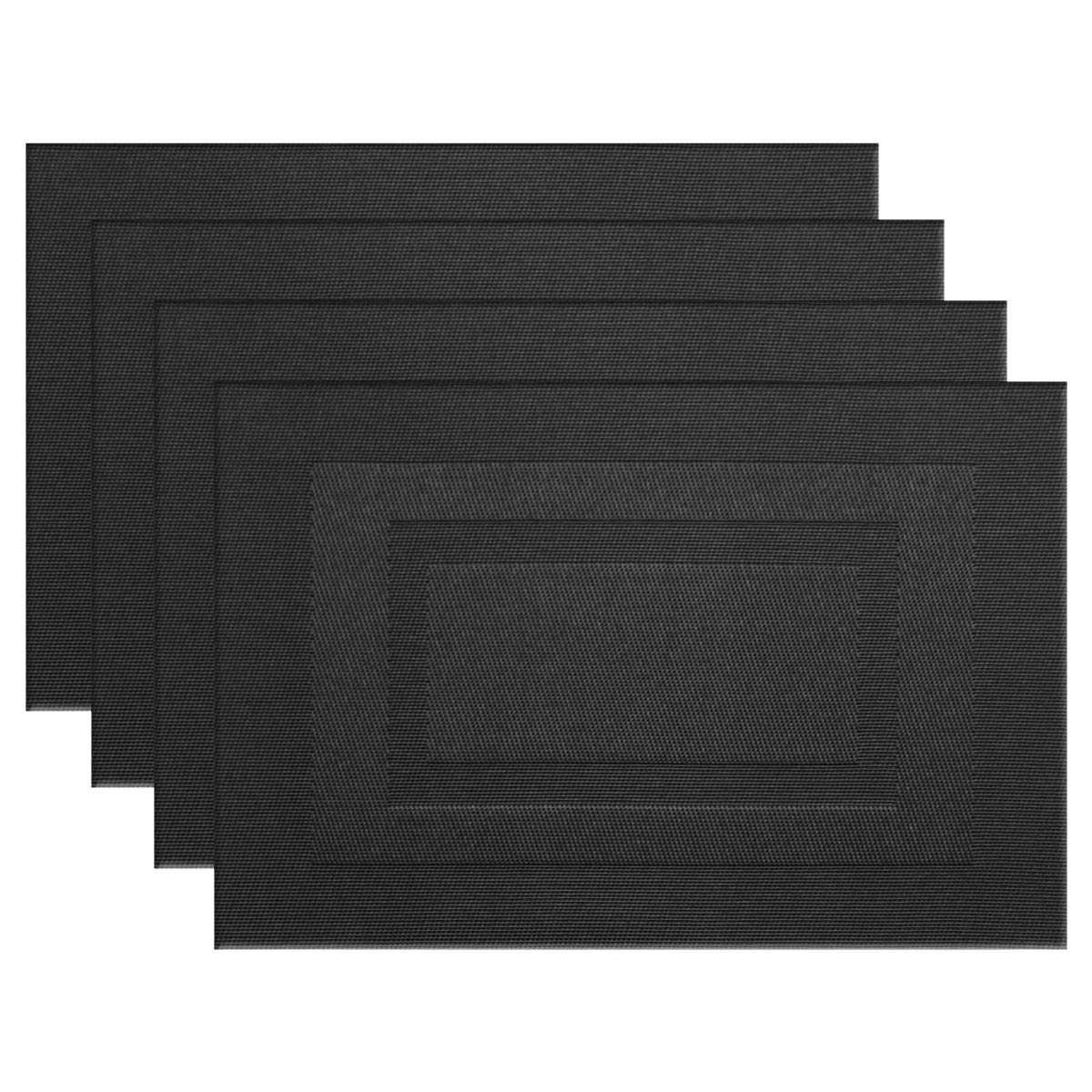 PIGCHCY Placemats,Washable Vinyl Woven Table Mats,Elegant Durable Placemats for Dining Table Set of 6 (Bamboo-Brown)