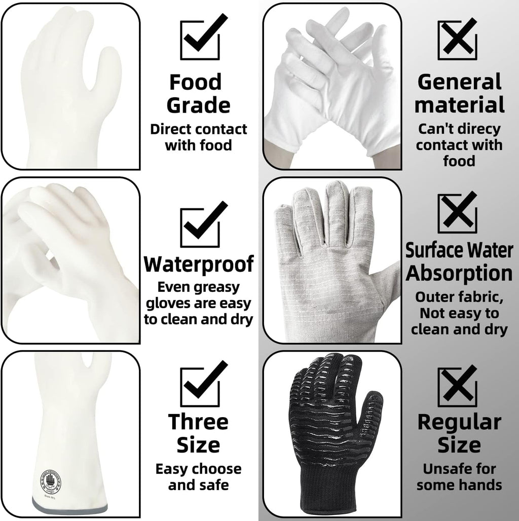 Silicone Oven Gloves, Heat Resistant Kitchen Oven Mitts, 1 Pair(8)