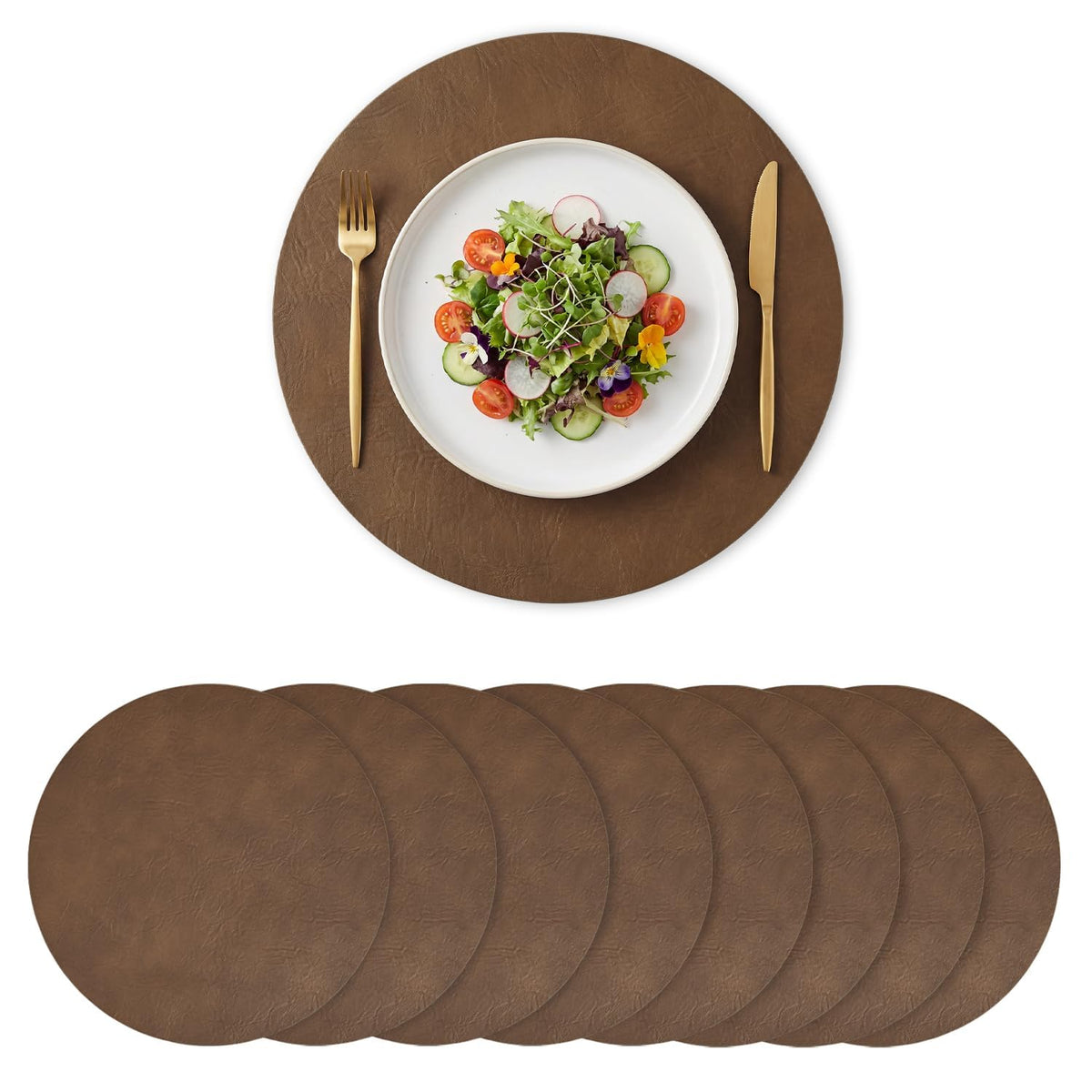 Artoid Mode Olive Green Faux Leather Placemats Set of 4