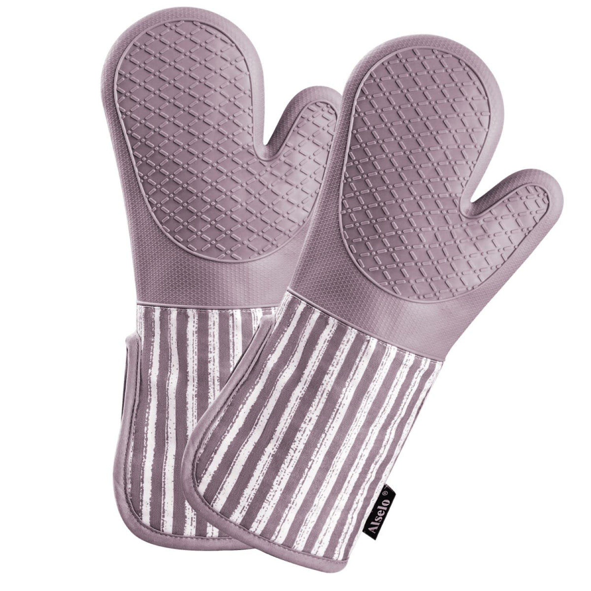 Alselo Silicone Oven Mitts Heat Resistant 932℉ with Waterproof & Non-Slip