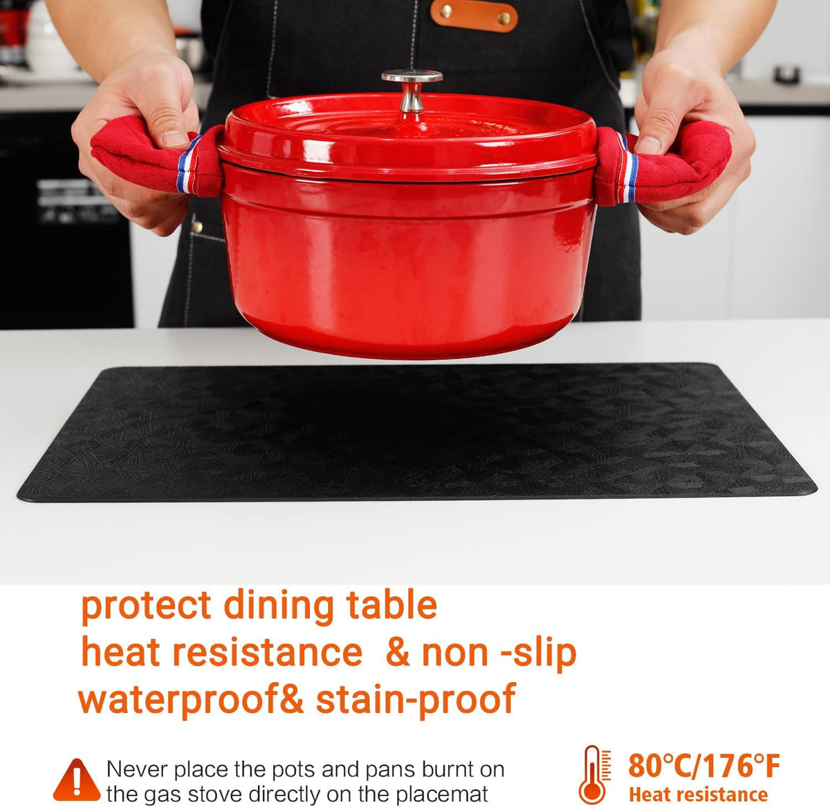 Vinyl Plastic Placemats Set of 6 Waterproof Wipeable Table Mats