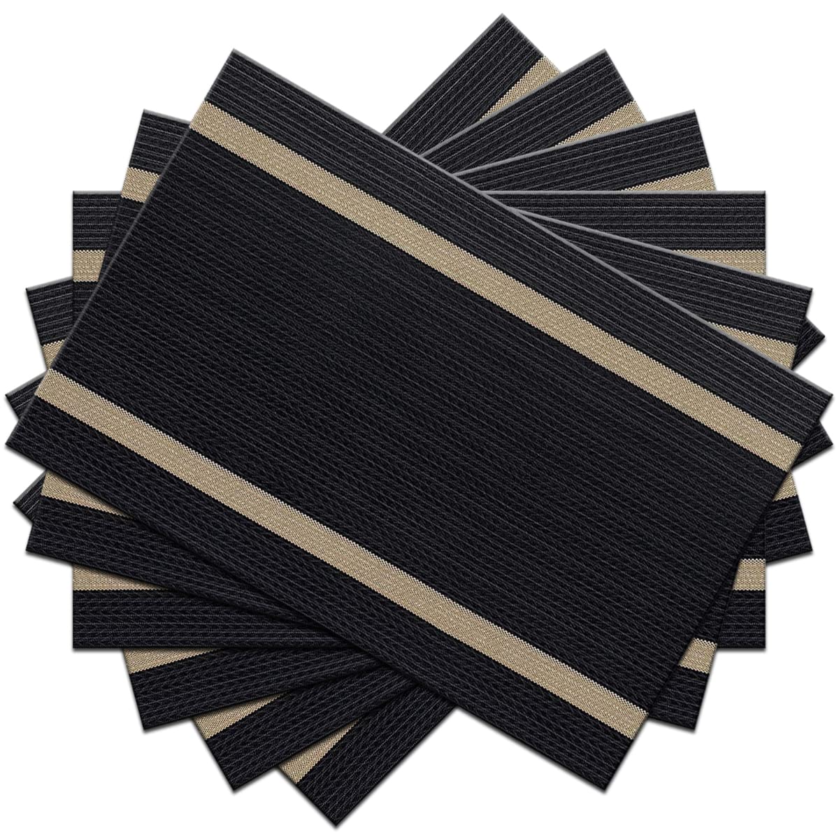 PIGCHCY Placemats,Washable Vinyl Woven Table Mats,Elegant Durable Placemats for Dining Table Set of 6 (Bamboo-Brown)