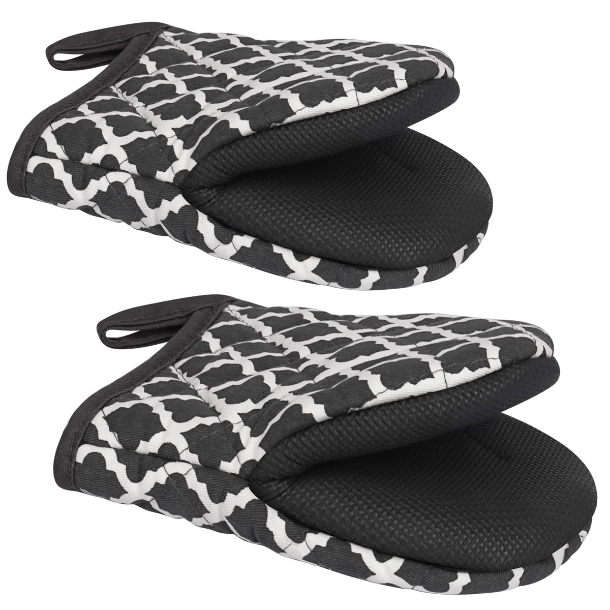 Goldmeet Mini Oven Mitts 2-Pack, 7"x5.5", 500°F Silicone Grip, Gray