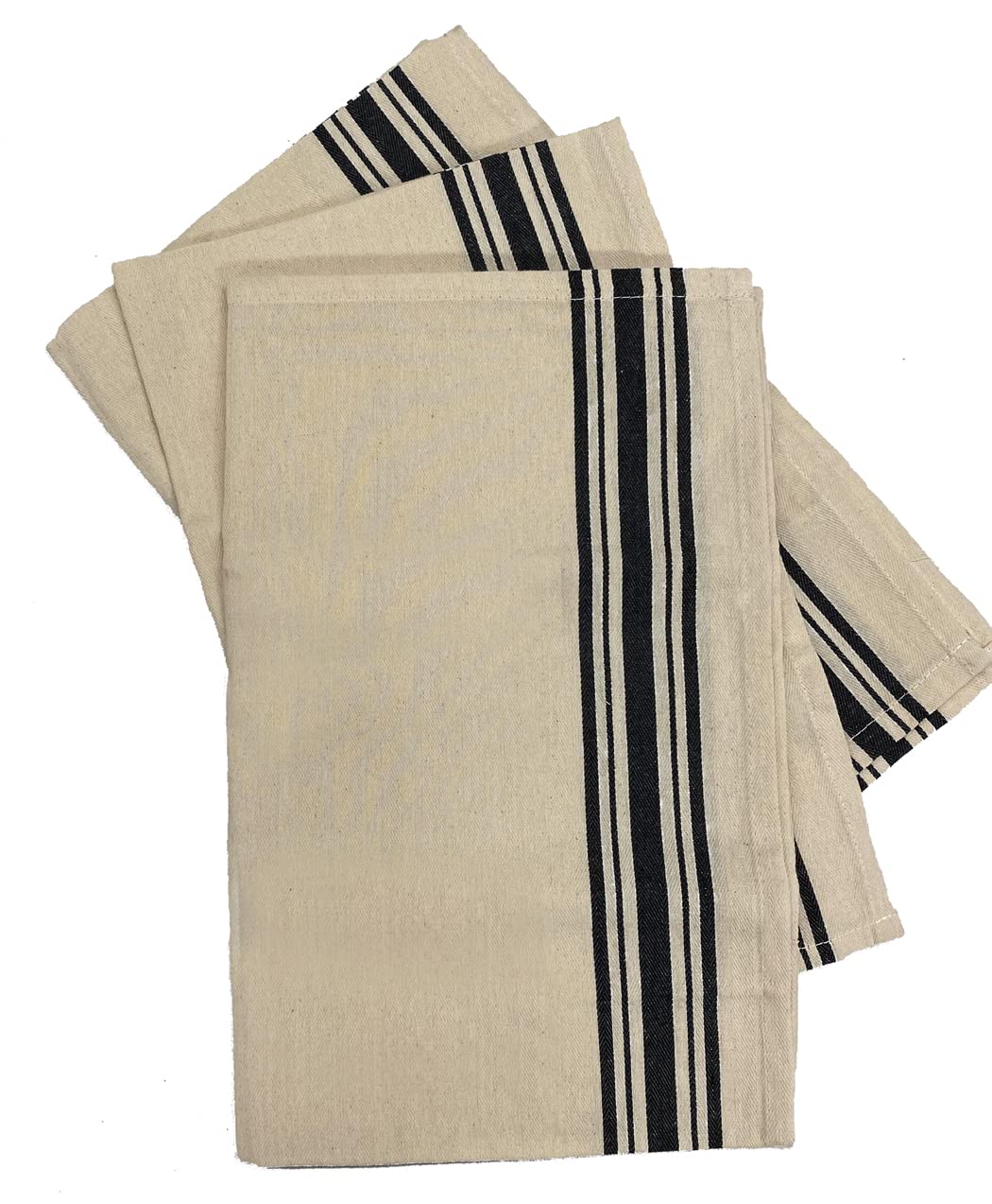 Aunt Martha's 18-Inch by 28-Inch Package of 3 Vintage Dish Towels,Cotton, Multi Striped, MultiStripe