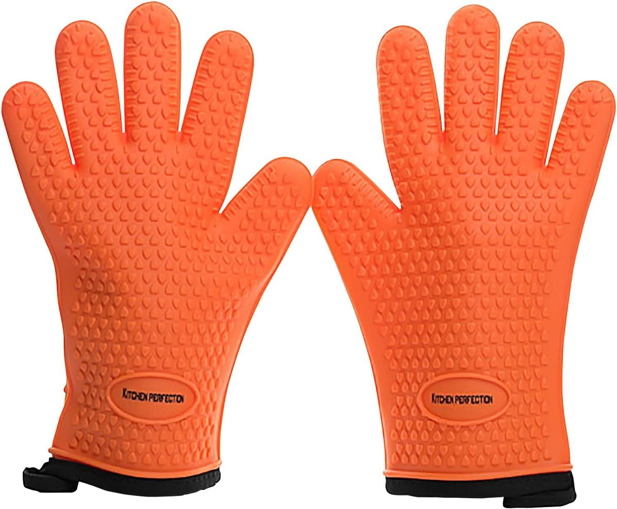 KITCHEN PERFECTION Smoker BBQ Grill Gloves -High Heat Resistant Oven Mitts