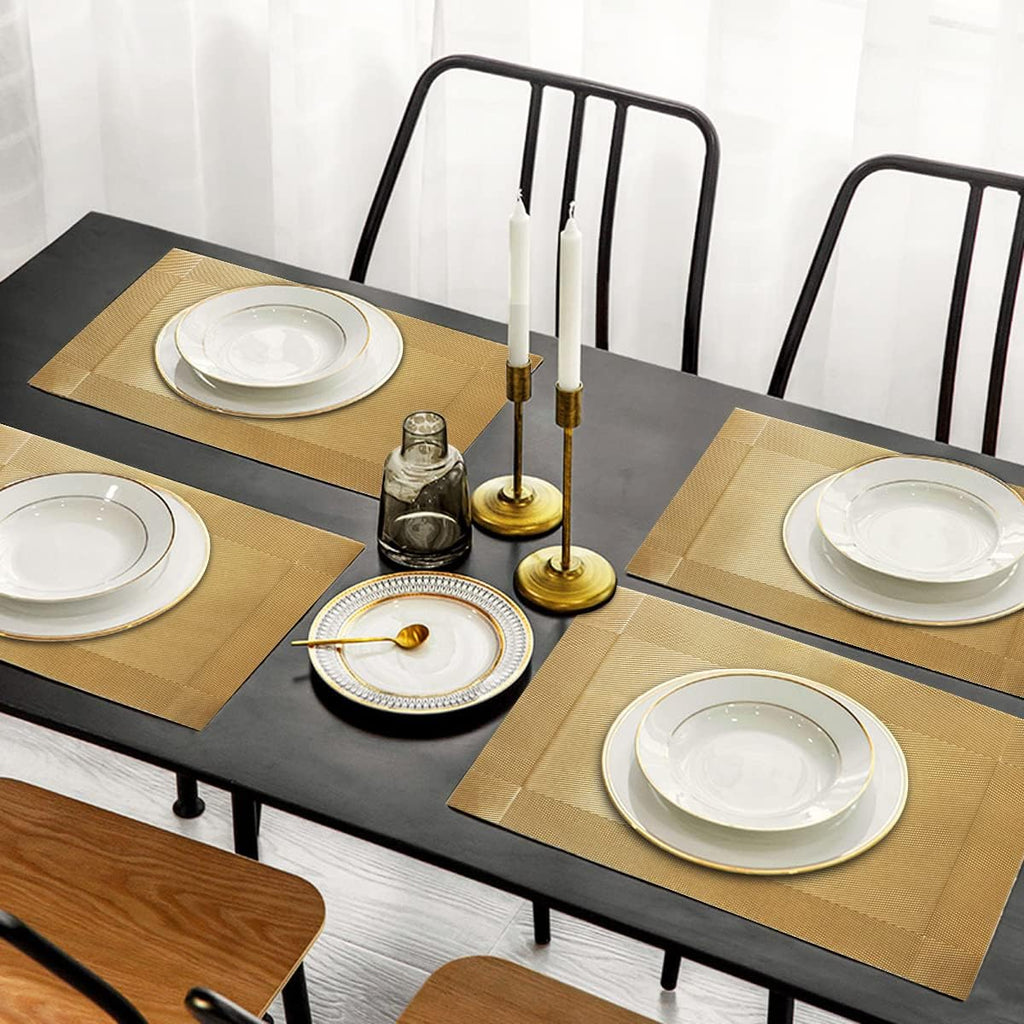 Trophable Placemats Set of 6 Table Placemats Heat Resistant Woven Placemats
