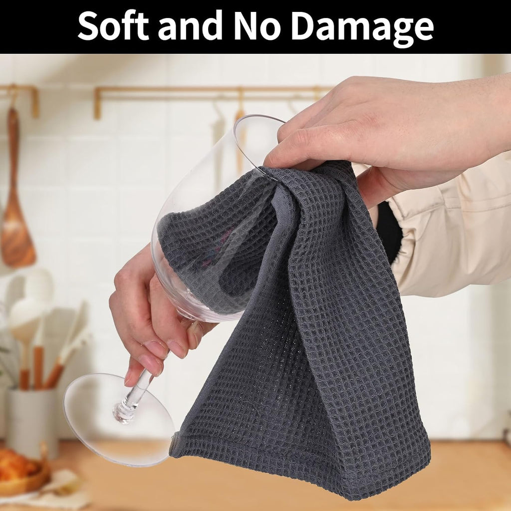 100% Cotton Kitchen Dish Cloths, 6 Pack Kitchen Towels and Dishcloths Sets, Drying Dishes Quick Drying Kitchen Towels Dish Rags, 12 X 12 Inches, Mixed Color