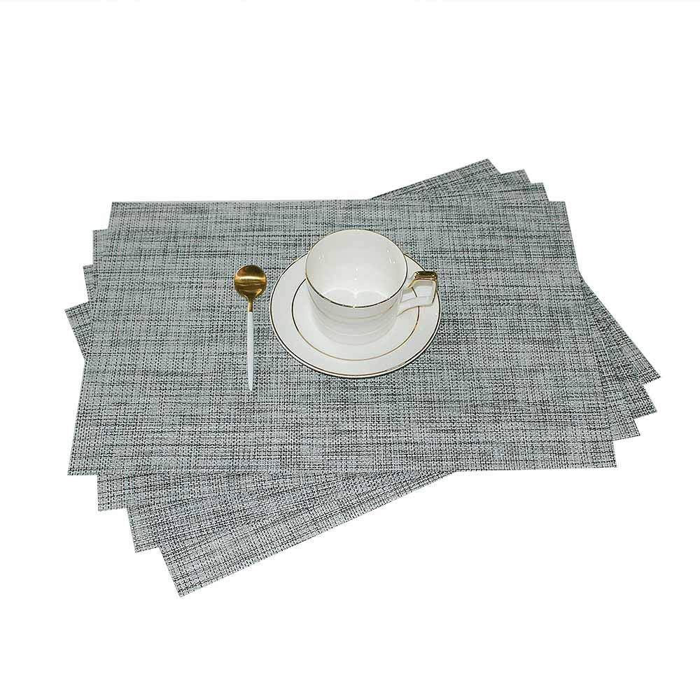 GIVERARE Placemats Set of 4, Heat-Resistant Woven Vinyl Placemat, Non-Slip Washable PVC Table Mat, Easy to Clean Premium Plastic Mats for Dining, Kitchen Table (Turquoise)
