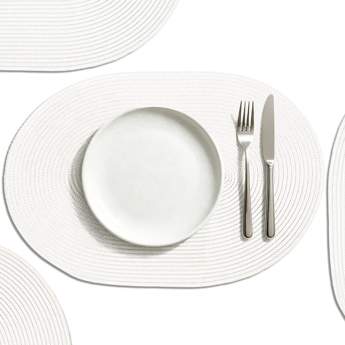 AHHFSMEI Placemats Set of 8 for Dining Table Washable Woven Non-Slip 18x12 inches Placemat Heat-Resistant Durable Table Mats for Dining Table Easy to Clean (Yellow, 8)