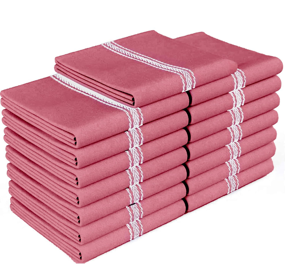 Zeppoli Classic Kitchen Towels - 15 Pack 100% Natural Cotton Towel Set, Reusable Wash Cloths, Absorbent Dish Towels, Machine Washable Hand Towels, Kitchen Essentials - 14” by 25” - Black