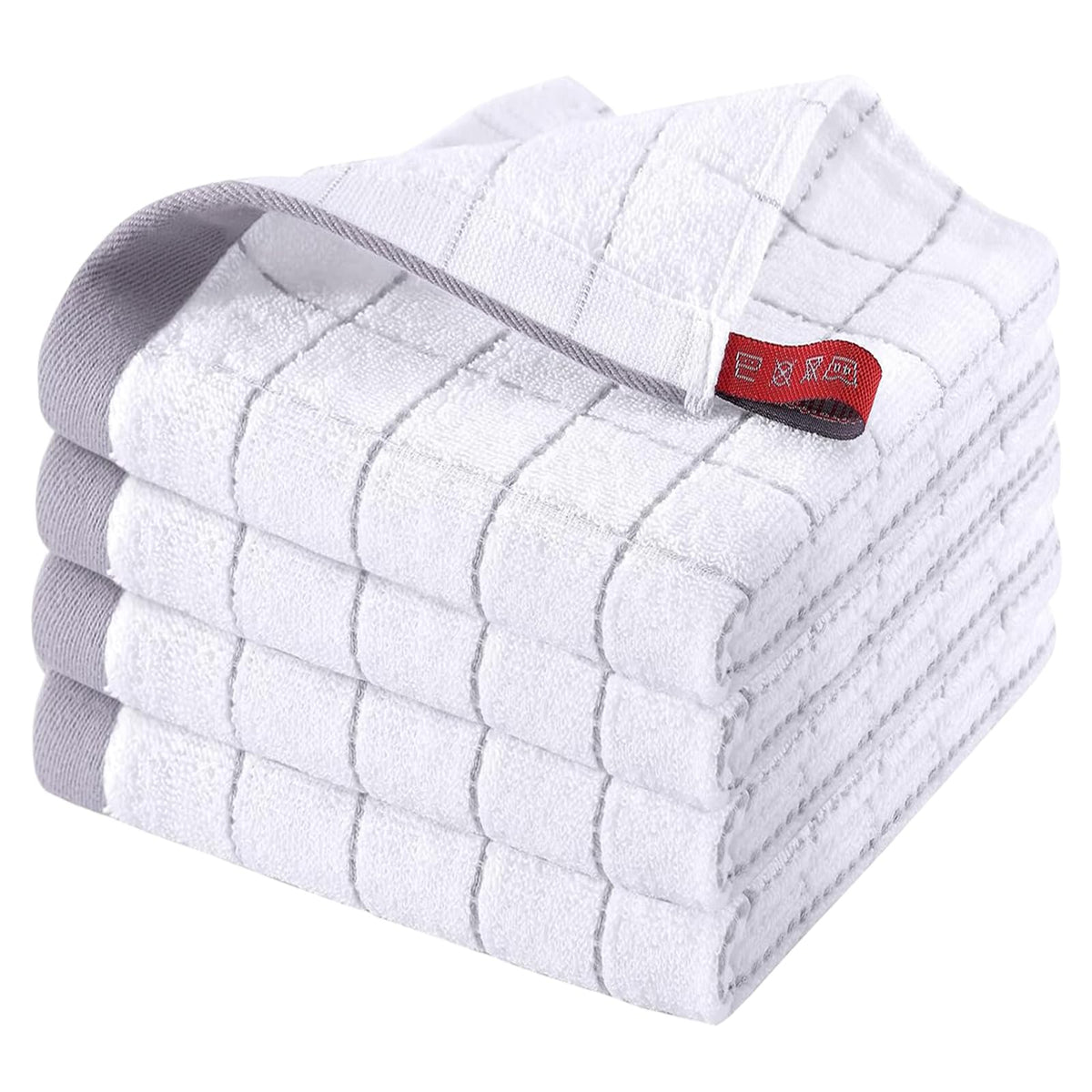 Homaxy 100% Cotton Terry Kitchen Towels, 2 Pack, Black
