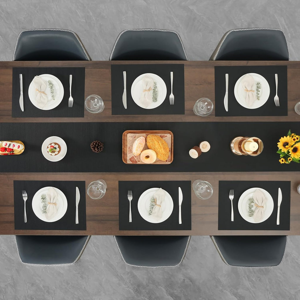 Myir JUN Black Placemats Set of 8 Kitchen and Dining Table Placemats
