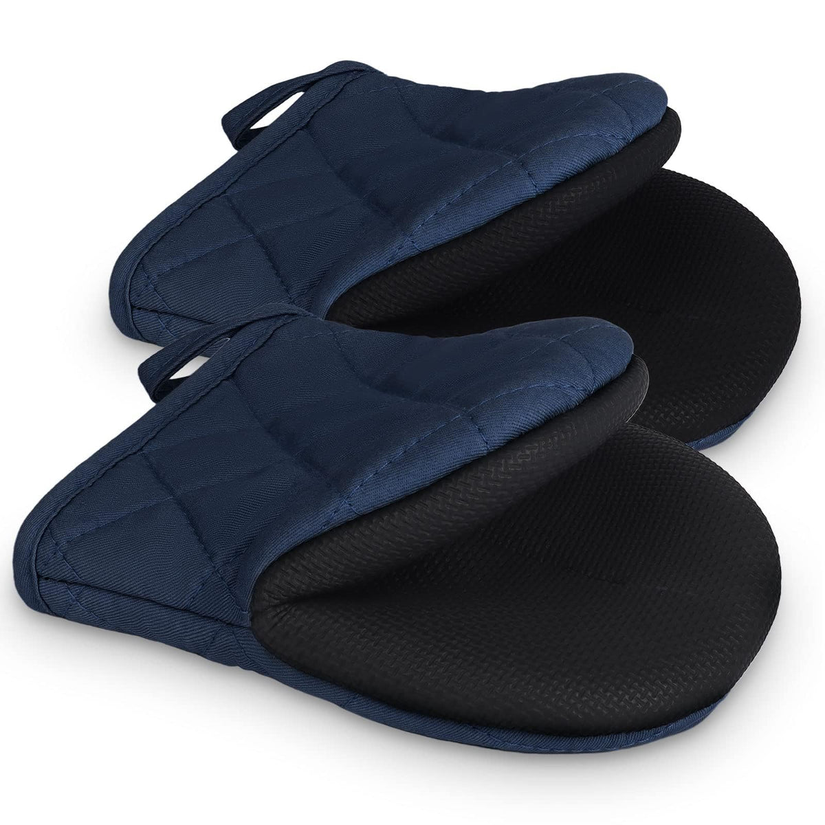 Goldmeet Mini Oven Mitts 2-Pack, 7"x5.5", 500°F Silicone Grip, Gray