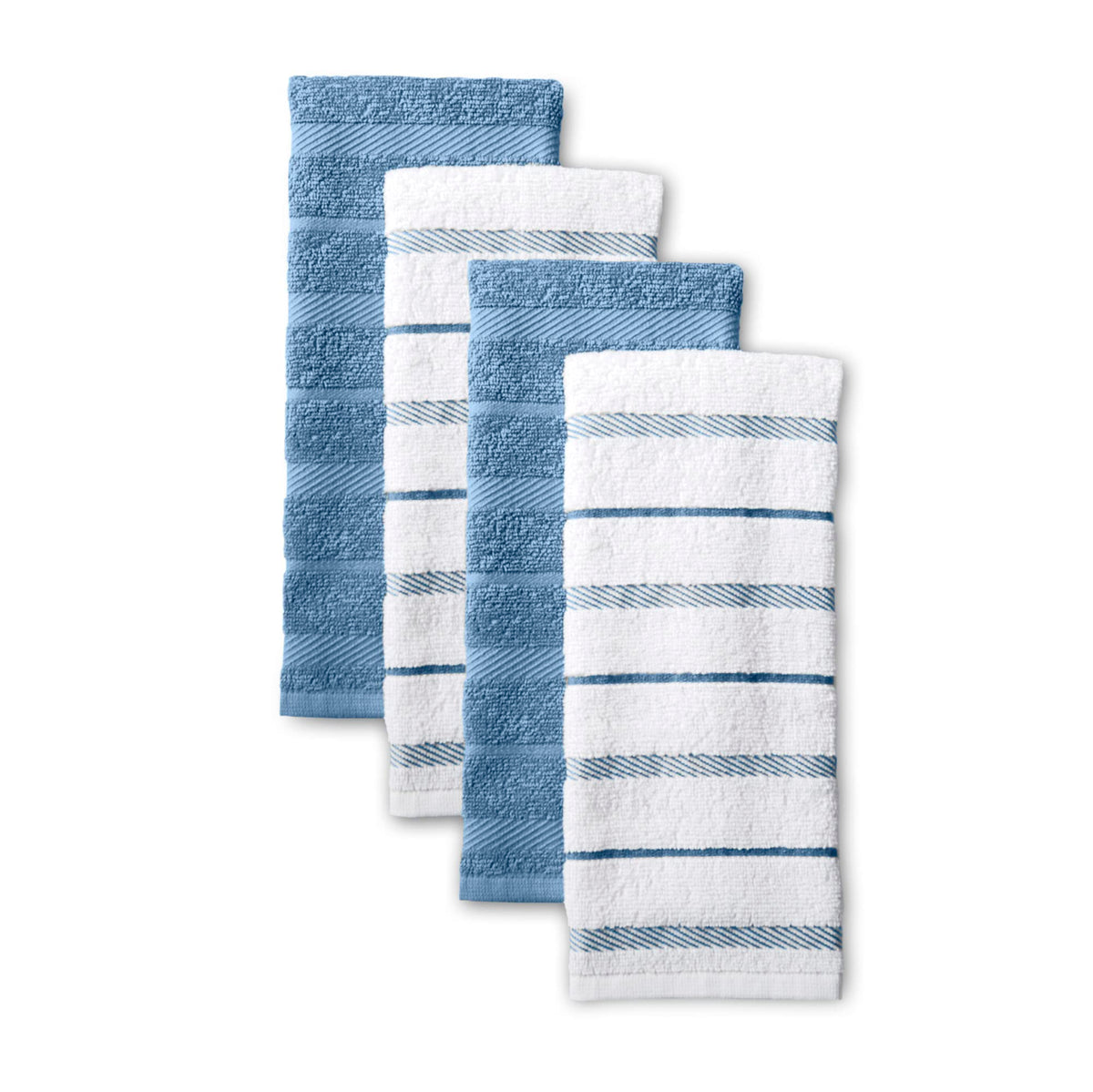 KitchenAid Albany Kitchen Towel 4-Pack Set, Pistachio/White, 16"x26"
