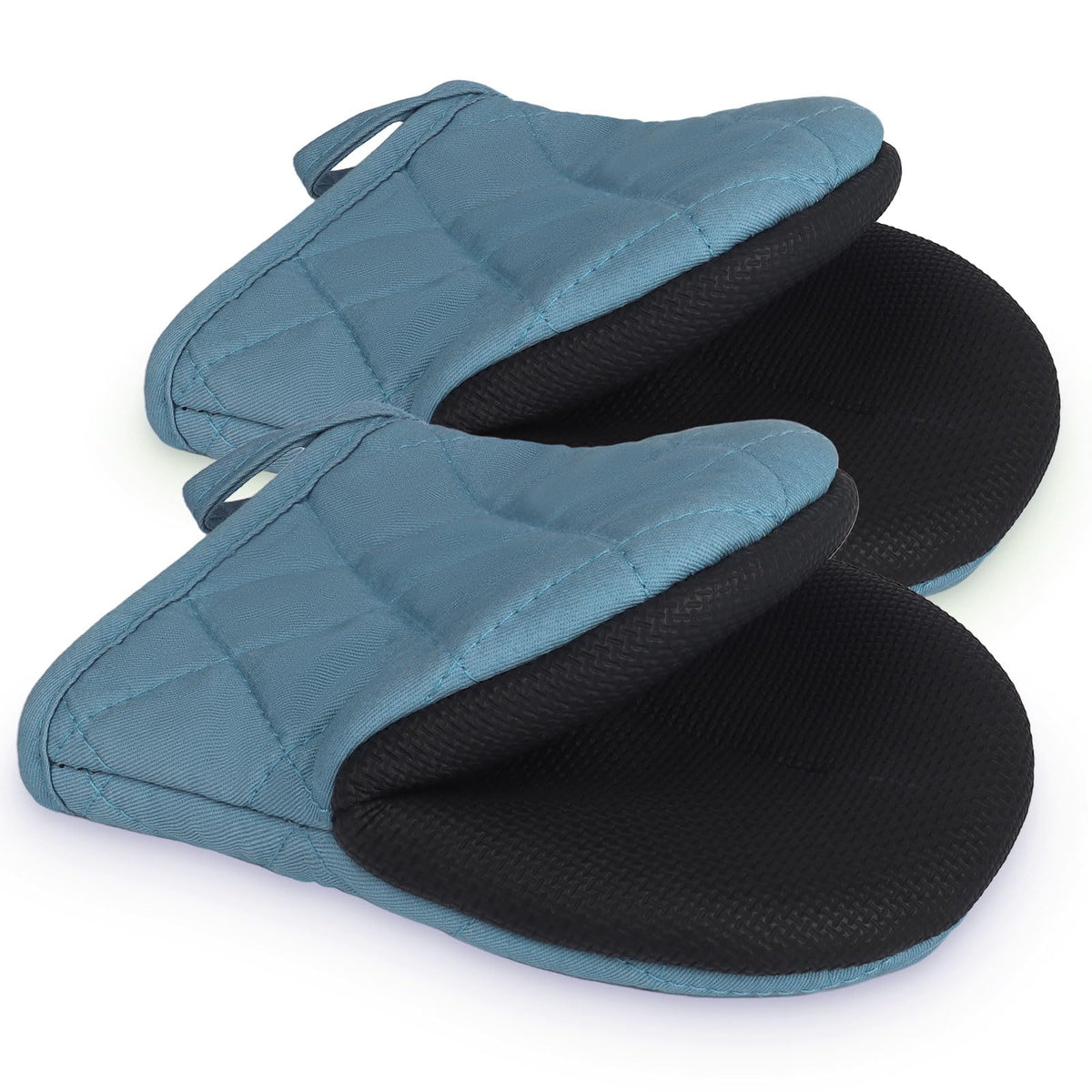 Goldmeet Mini Oven Mitts 2-Pack, 7"x5.5", 500°F Silicone Grip, Gray