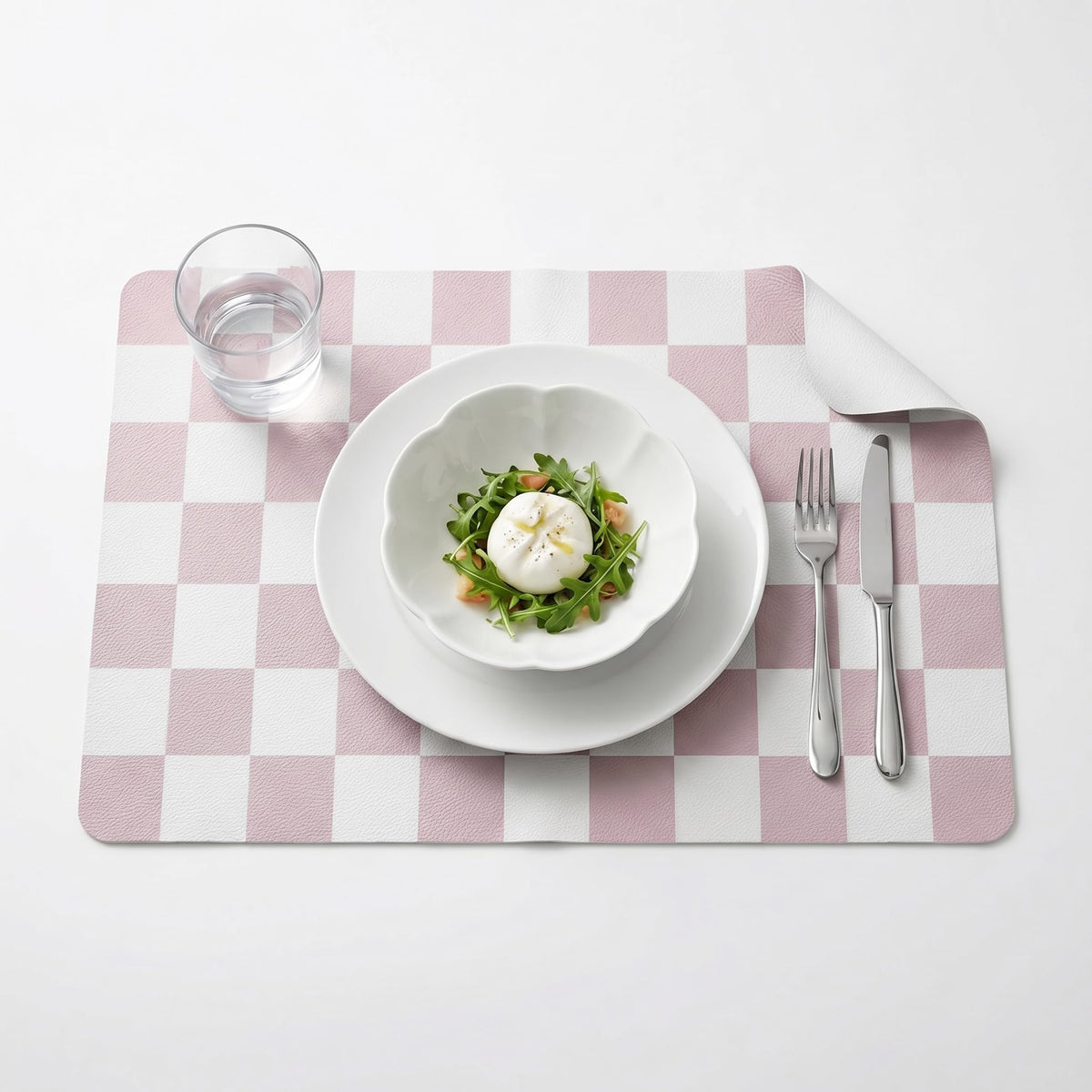 Set of 6 Checkerboard Non-Slip Washable Placemats for Dining Table