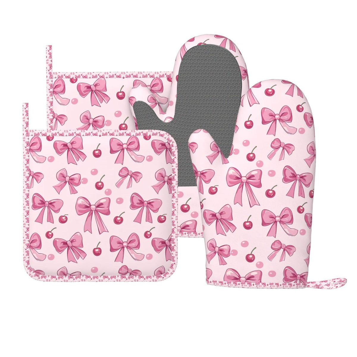 Mushroom Oven Mitts Pot Holders Set Silicone Vintage Magic Leaf Kitchen Gloves Potholders Heat Resistant for Chef Baking Cooking Grilling BBQ 4 Pack Mitt