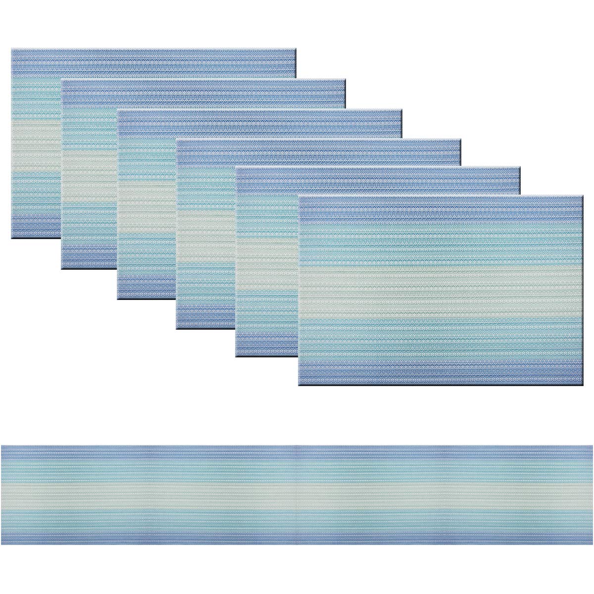 PIGCHCY Placemats,Washable Vinyl Woven Table Mats,Elegant Durable Placemats for Dining Table Set of 4 (18 x 12 inches, Navy Blue)