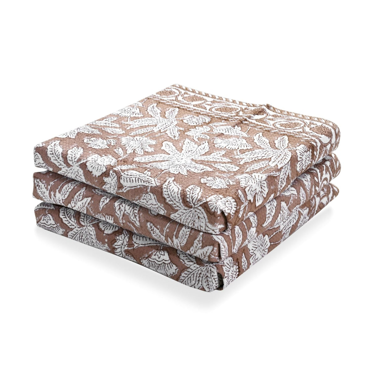 Ridhi Asparagus Green Hand Block Print Cotton Kitchen Towels, 16x28 Inch