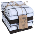 Assorted Waffle Kitchen Towels Set of 6-100% Cotton Dish Cloths Towels with Hanging Loop - Soft, Absorbent & Washable for Kitchen Use - Quick Drying Dish Towels 16x26 Inch Grey