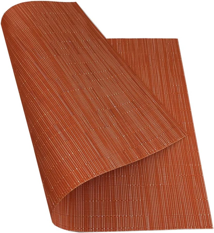 WAZAIGUR Placemats Set of 6 for Dining Table, 17.7" x 11.8", Orange