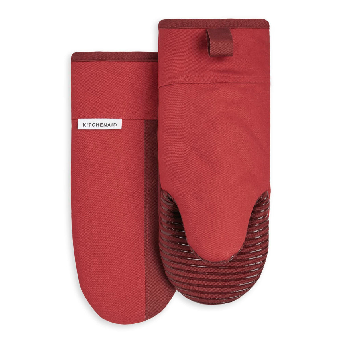KitchenAid Beacon Two-Tone Non-Slip Oven Mitt Set, Pistachio/Graphite Green, 5.75"x13", 2 Piece