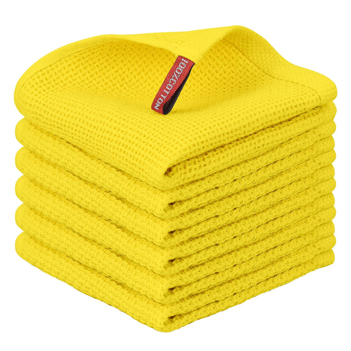 Nialnant 6 Pack Kitchen Towels and Dishcloths Sets,100% Cotton Soft Absorbent Quick Drying Dish Towels for Kitchen,Washing Dishes,12x12 Inches, Multi Color